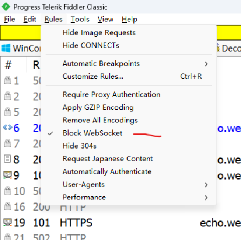 如何阻止或禁止WebSocket